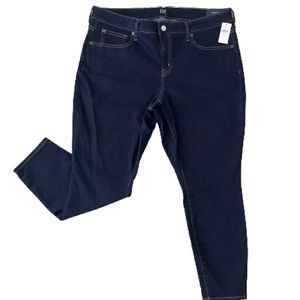 NWT GAP PLUS SIZE CURVY TRUE SKINNY DARK WASH JEANS SIZE 16 PETITE